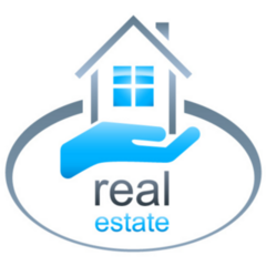 Blue Real Estate Hand Sticker 
