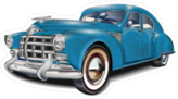 Blue Retro Car Sticker