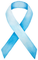 Blue Ribbon Watercolor Illustration Mens Healthcare Sticker