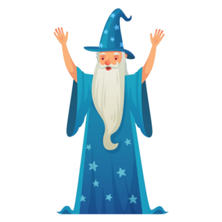 Blue Robe Wizard Sticker