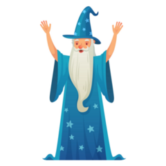 Blue Robe Wizard Sticker