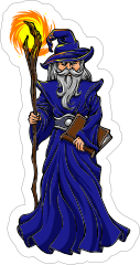 Blue Robed Wizard Sticker