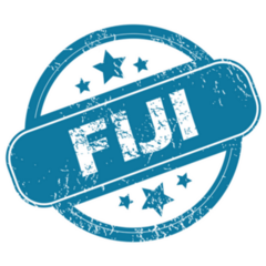 Blue Round Rubber Stamp Star Fiji Sticker