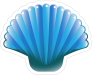 Blue Scallop Seashell Sticker