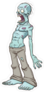 Blue Screaming Zombie Sticker