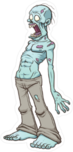 Blue Screaming Zombie Sticker