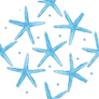 Blue Sea Starfish Pattern Sticker