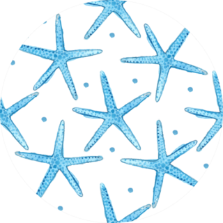 Blue Sea Starfish Pattern Sticker