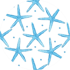 Blue Sea Starfish Pattern Sticker