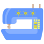 Blue Sewing Machine Sticker