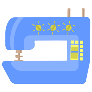 Blue Sewing Machine Sticker