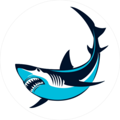 Blue Shark Circle Sticker