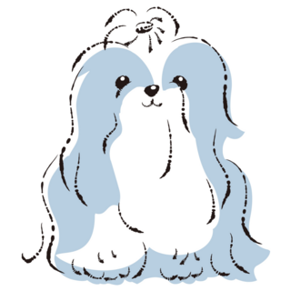 Blue Shih Tzu Sticker
