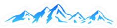 Blue Silhouette Mountain Sticker