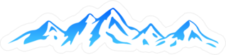 Blue Silhouette Mountain Sticker
