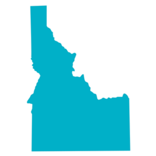 Blue Silhouette Of Idaho State Map Sticker