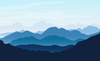 Blue Silhouettes Of Mountains Sticker