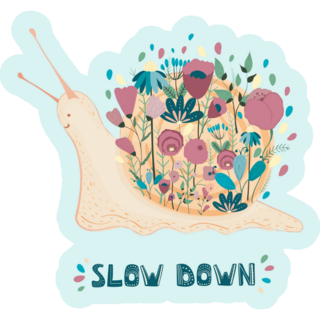 Blue Snail Slow Down Sticker