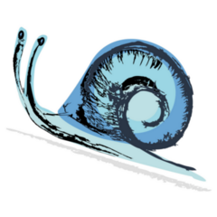Blue Snail Watercolor Sticker