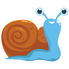 Blue Snail With Big Eyes Sticker