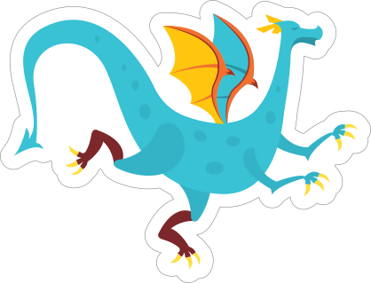 Blue Spotted Dragon Sticker