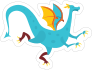Blue Spotted Dragon Sticker