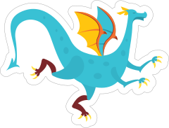 Blue Spotted Dragon Sticker