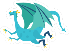 Blue Spotted Flying Dragon Sticker