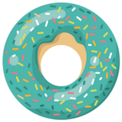 Blue Sprinkle Donut Cartoon Sticker
