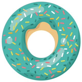 Blue Sprinkle Donut Cartoon Sticker