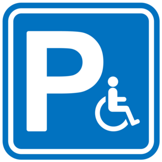 Blue Square Parking Sign Wheelchair Sticker