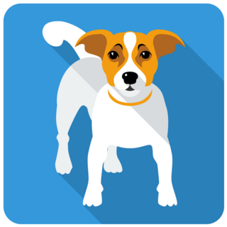 Blue Square Terrier Sticker