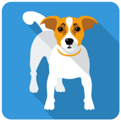 Blue Square Terrier Sticker