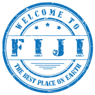 Blue Stamp Welcome To Fiji, The Best Place On Earth Sticker