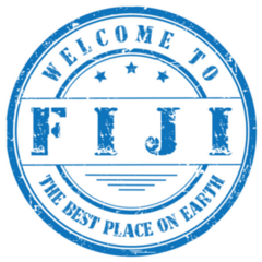 Blue Stamp Welcome To Fiji, The Best Place On Earth Sticker