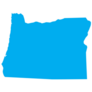 Blue State Map Of Oregon Sticker