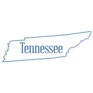 Blue State Map Outline Of Tennessee Sticker