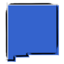 Blue Stylized Blue Sketch Map Of New Mexico Sticker