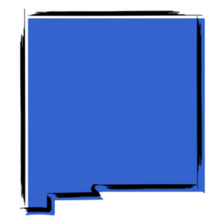 Blue Stylized Blue Sketch Map Of New Mexico Sticker