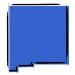 Blue Stylized Blue Sketch Map Of New Mexico Sticker
