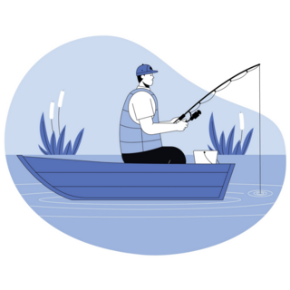 Blue Swamp Fishing Sticker