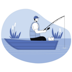 Blue Swamp Fishing Sticker