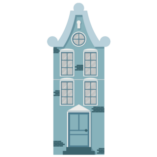 Blue Tall Netherland Amsterdam House Sticker