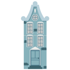 Blue Tall Netherland Amsterdam House Sticker