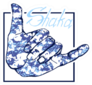 Blue Tie Dye Shaka Hand Sticker