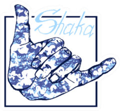 Blue Tie Dye Shaka Hand Sticker