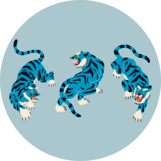 Blue Tigers Sticker