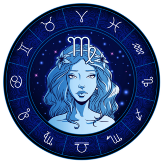 Blue Virgo Zodiac Sign Artwork Sticker