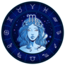 Blue Virgo Zodiac Sign Artwork Sticker