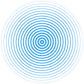 Blue Water Rings Circle Sticker